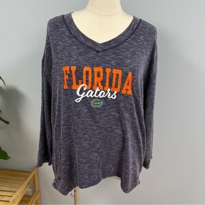 NWT Florida Gators Women’s Ribbed Long Sleeve Shirt Navy Space Dye Graphic